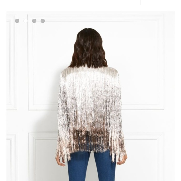 isla metallic fringe jacket